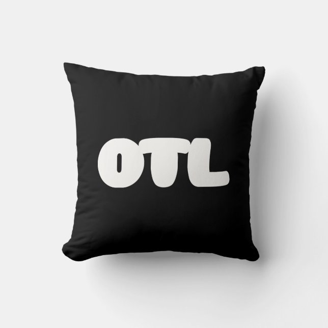 OTL Emoticon ~ Korean Slang Throw Pillow (Front)