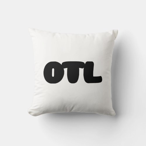 OTL Emoticon  Korean Slang Throw Pillow