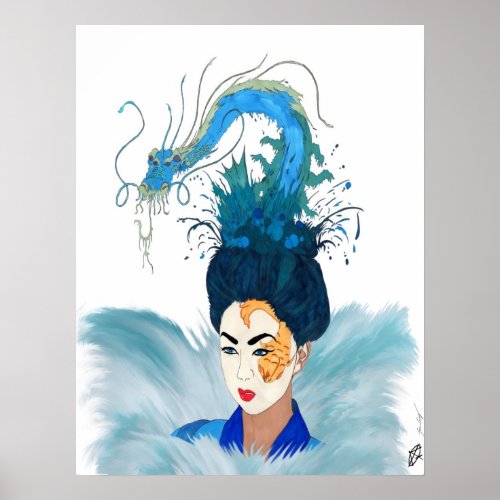 Otohime Goddess Geisha of the Sea Poster