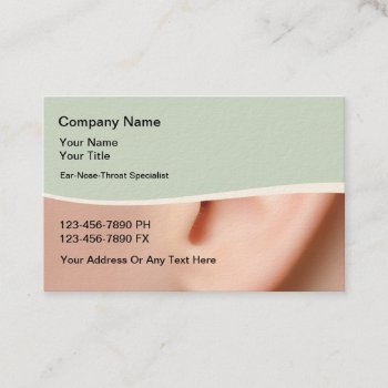 Otolarnygologist Medical Business Cards by Luckyturtle at Zazzle