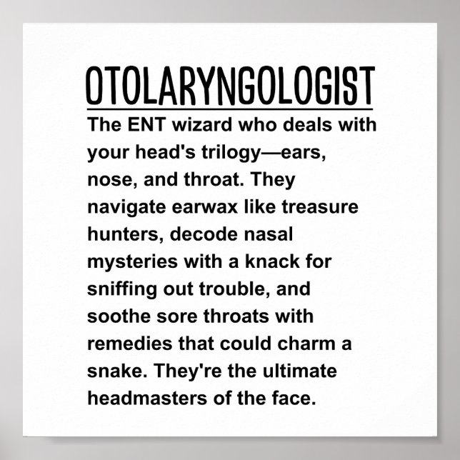 Otolaryngologist  poster (Front)