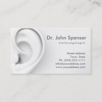 Otolaryngology Ears Doctor Grey Business Card by Jolanta_Prunskaite at Zazzle