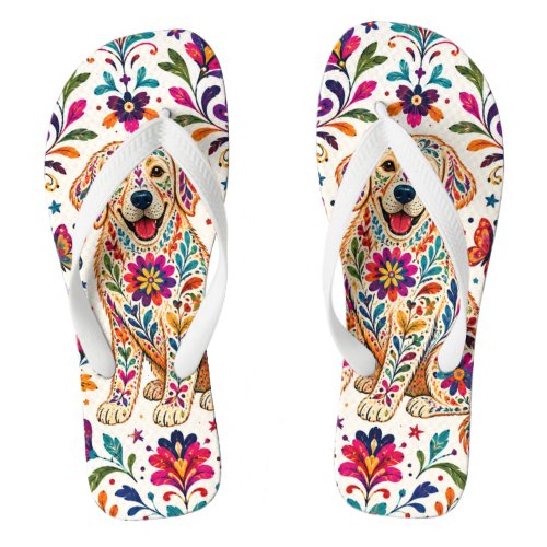Otomi Art Dog Flip Flops