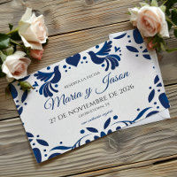 Otomi Blue Floral Elegant Fiesta Spanish Wedding