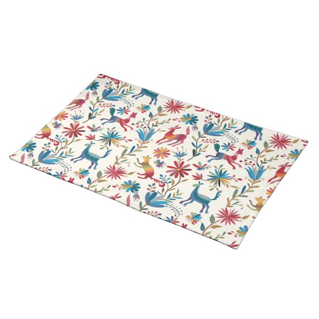 Otomi Inspired Design Cloth Placemat (On Table)