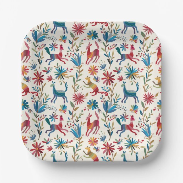 Otomi Inspired Design Paper Plates (Front)