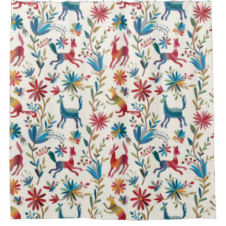 Otomi Inspired Design Shower Curtain