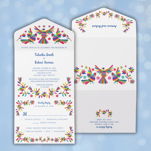 Otomi Mexican All in One Wedding Invite