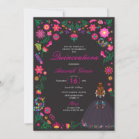 Otomi Mexican Embroidery Quinceañera Invitation