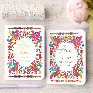Otomi Mexican Wedding His and Hers Foil Vow Books