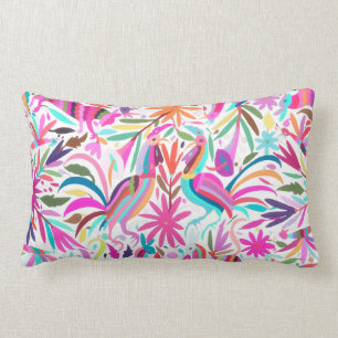 Otomi, pink/orchid/aqua lumbar lumbar pillow