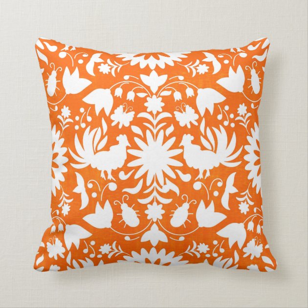 orange boho throw pillow