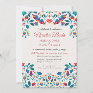 Otomi Tenangos Romantic Elegant Spanish Wedding Invitation