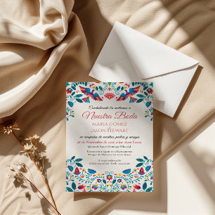 Otomi Tenangos Romantic Elegant Spanish Wedding Invitation