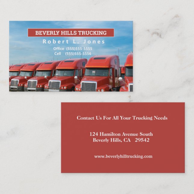 OTR Red Truckers Business Card (Front/Back)