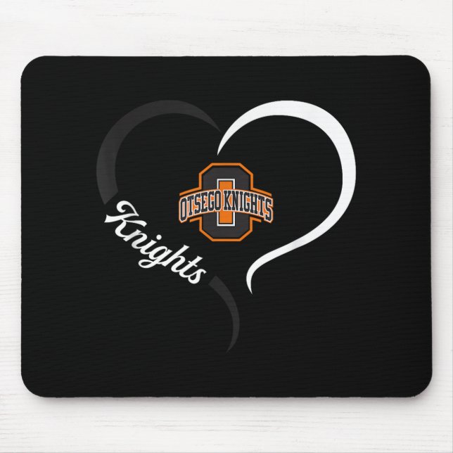 Otsego Knights Logo Half Heart Slogan Hs  Mouse Pad (Front)