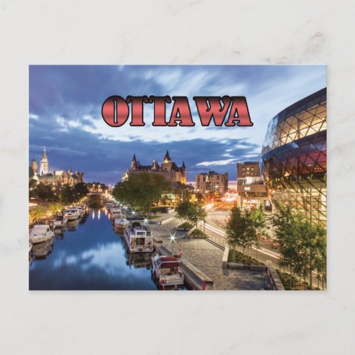 Ottawa at dusk postcard