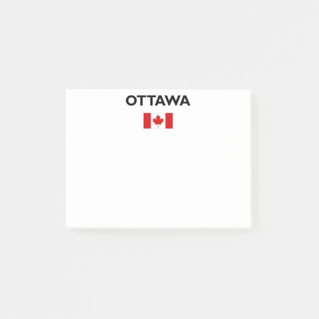 Ottawa Canada Canadian Flag Light-Color Post-it Notes (Front)