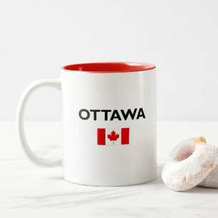 Ottawa Canada Canadian Flag Light-Color Two-Tone Coffee Mug