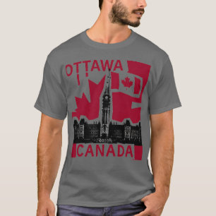 Ottawa. Canada. Canadian flag. Parliament Hill.  T-Shirt