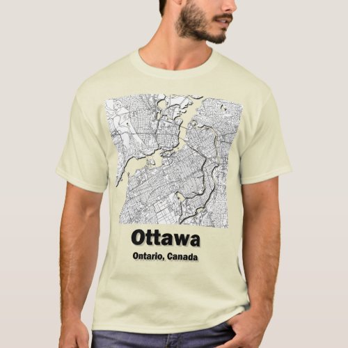 Ottawa Canada minimalistic streets map T_Shirt