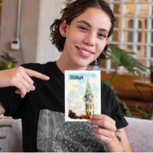 Ottawa Canada Parliament Hill Watercolor Postcard