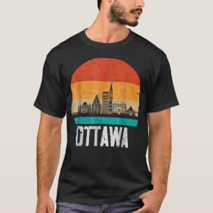 Ottawa Canada Retro Vintage Sunset Skyline Ottawa T-Shirt