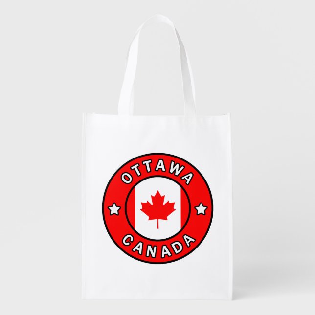 Ottawa Canada Reusable Grocery Bag (Front)