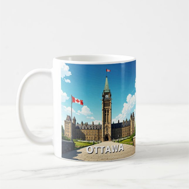 Ottawa Canada Travel Coffee Mug (Left)