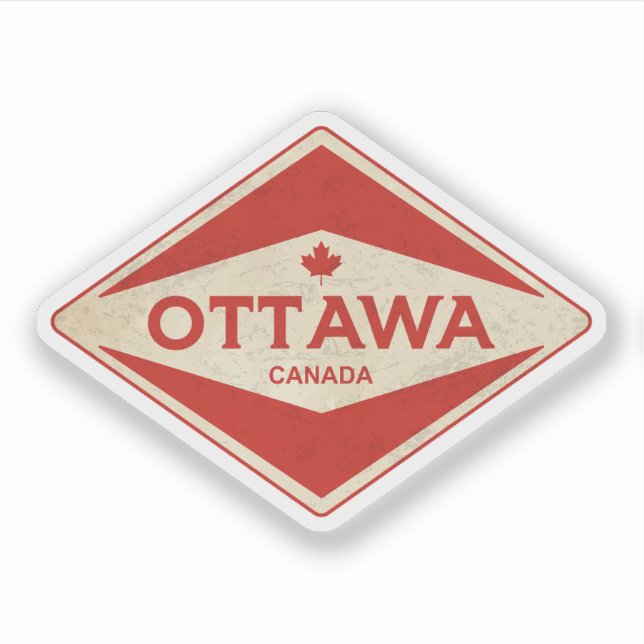 Ottawa Canada Vintage Sticker (Front)