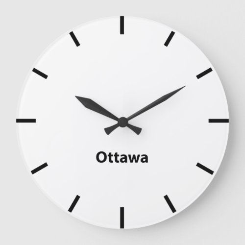 Ottawa City Time Zone Newsroom Wall Large Clock