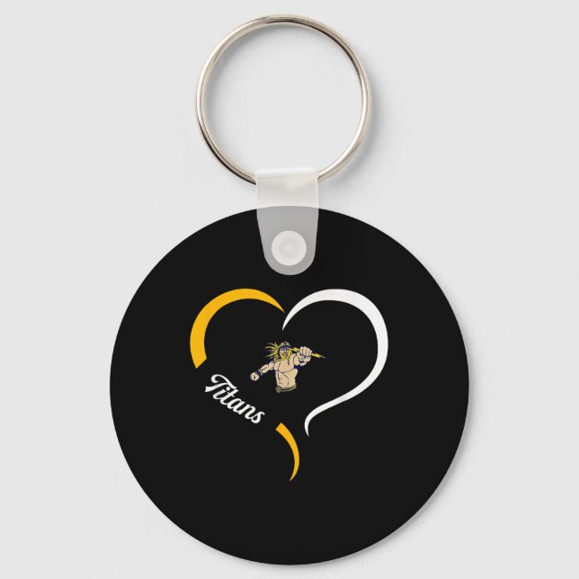 Ottawa-glandorf Titans Logo Half Heart Slogan Hs  Keychain (Front)