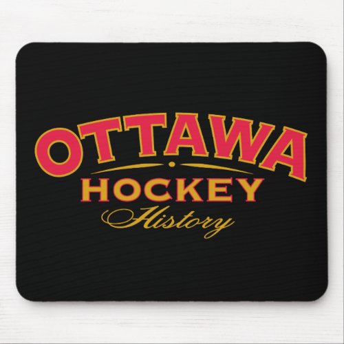 Ottawa Hockey History Black Mouse Pad