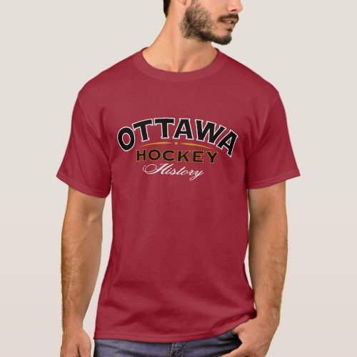 Ottawa Hockey History Dark Red T_Shirt
