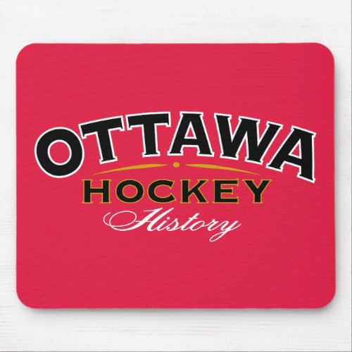 Ottawa Hockey History Red Mouse Pad