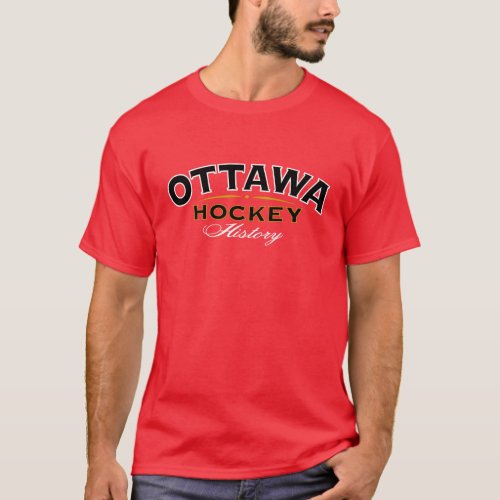 Ottawa Hockey History Red T_Shirt