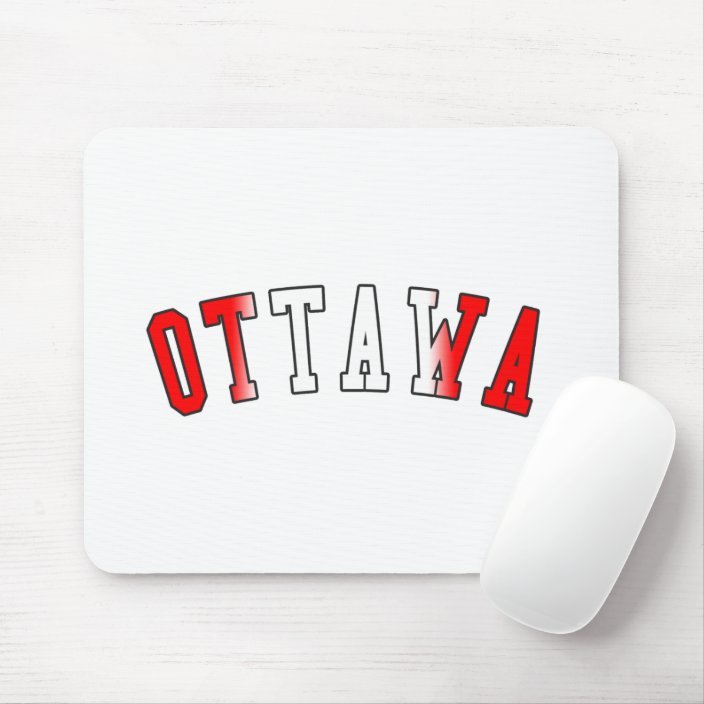 Ottawa in Canada National Flag Colors Mouse Pad
