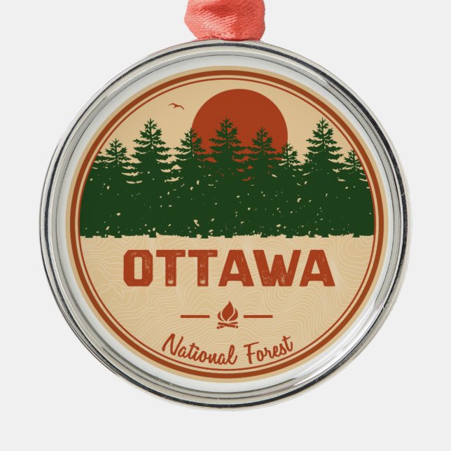 Ottawa National Forest Metal Ornament (Front)