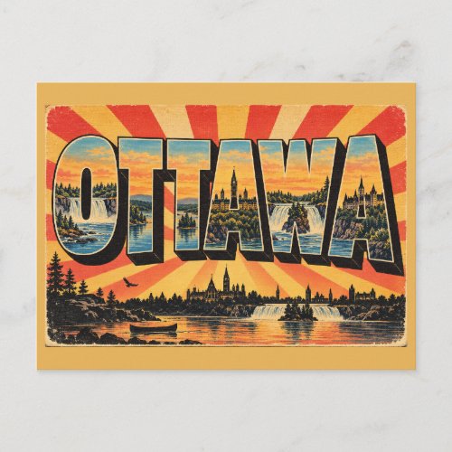 Ottawa ON Vintage Travel Art Postcard
