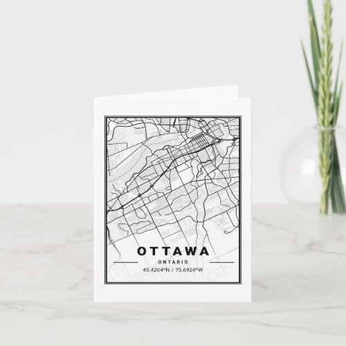 Ottawa Ontario Canada Travel City Map Card