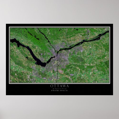 Ottawa Ontario Satellite Poster Map