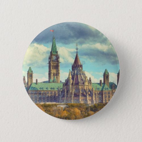 Ottawa Parliament Hill Ontario Canada Art Button