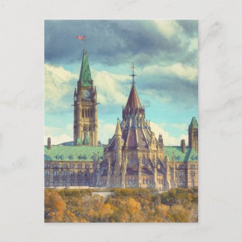 Ottawa Parliament Hill Ontario Canada Art Postcard