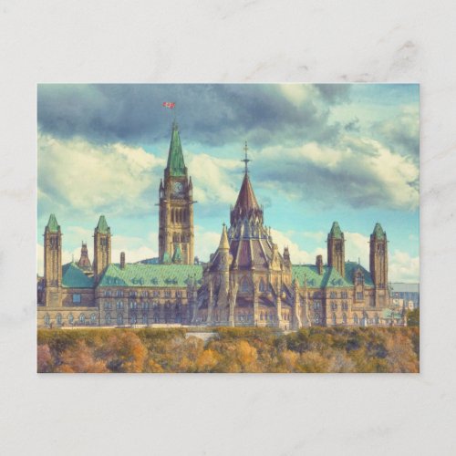 Ottawa Parliament Hill Ontario Canada Art Postcard