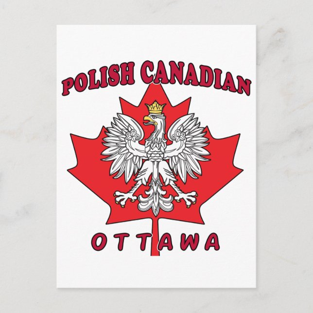 Ottawa Polish Canadian Leaf Postcard (Front)