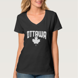 Ottawa Quebec Canada Maple Leaf Red Canadian Flag  T-Shirt