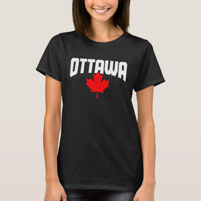 Ottawa Quebec Maple Leaf Canada Canadian Flag Prid T-Shirt (Front)