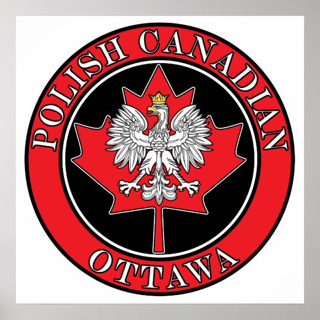 Ottawa Round Polish Canadian Leaf Poster (Front)