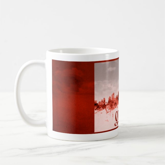 Ottawa skyline with red grunge coffee mug (Left)