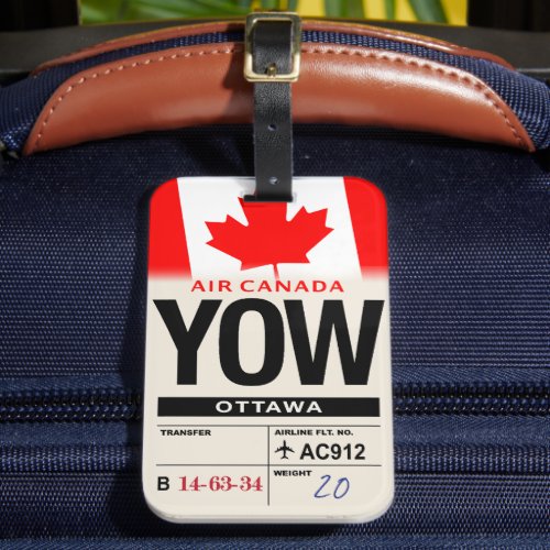 Ottawa YOW Canada Airline Luggage Tag